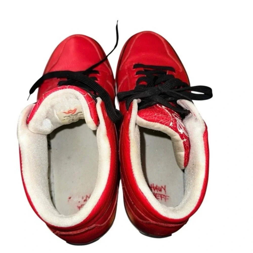 PONY‎ Red Leather Mid Top Sneakers MENS 13 Pre-Owned Shaun Neff Signature Shoes